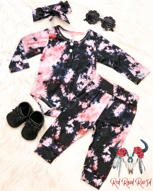 Pink/Black Tiedye Set