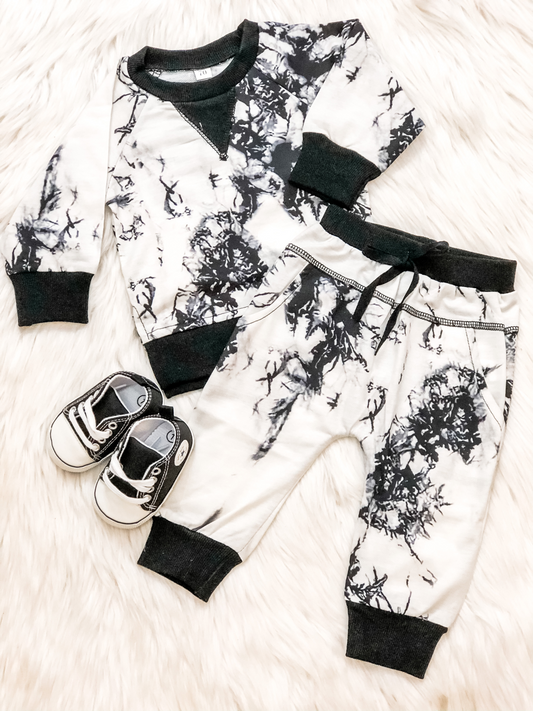 B/W Tie dye Set