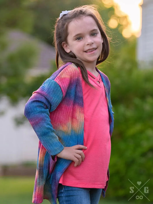 Mini-Arizona Drift Tie-Dye Cardigan