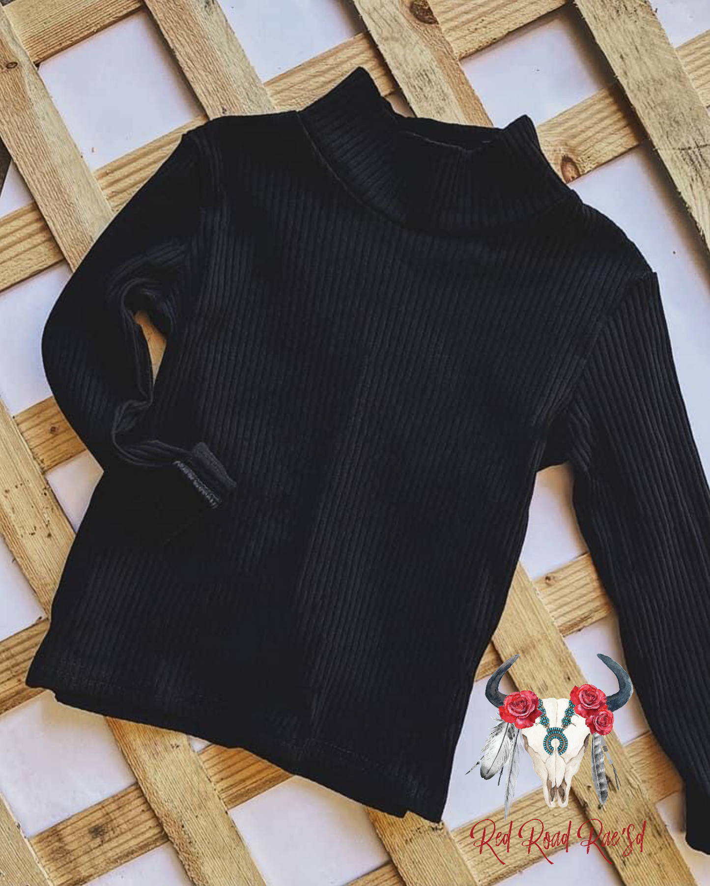 Ribbed Black Turtleneck