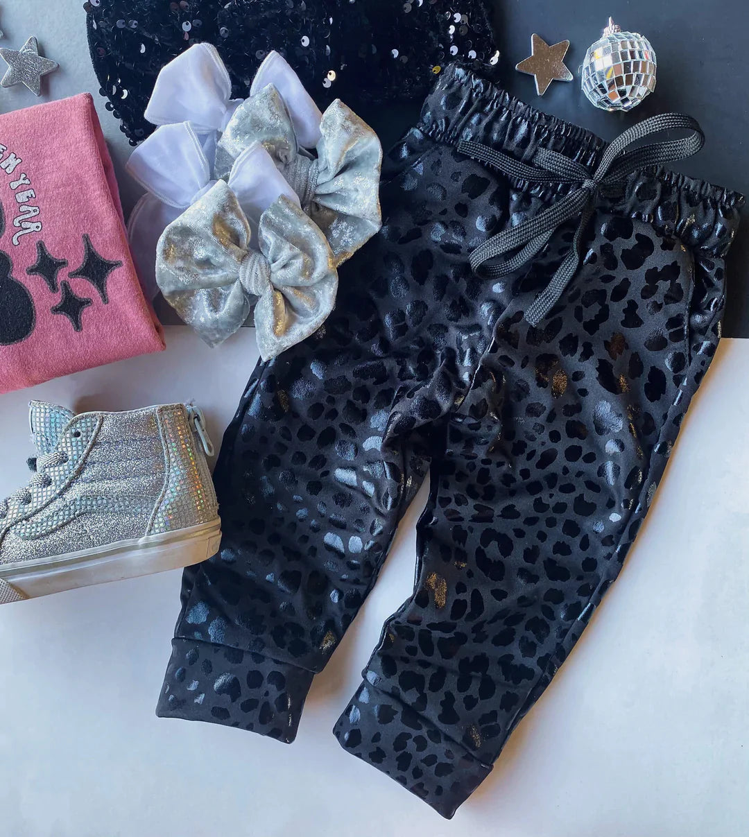 Pleather Leopard Joggers