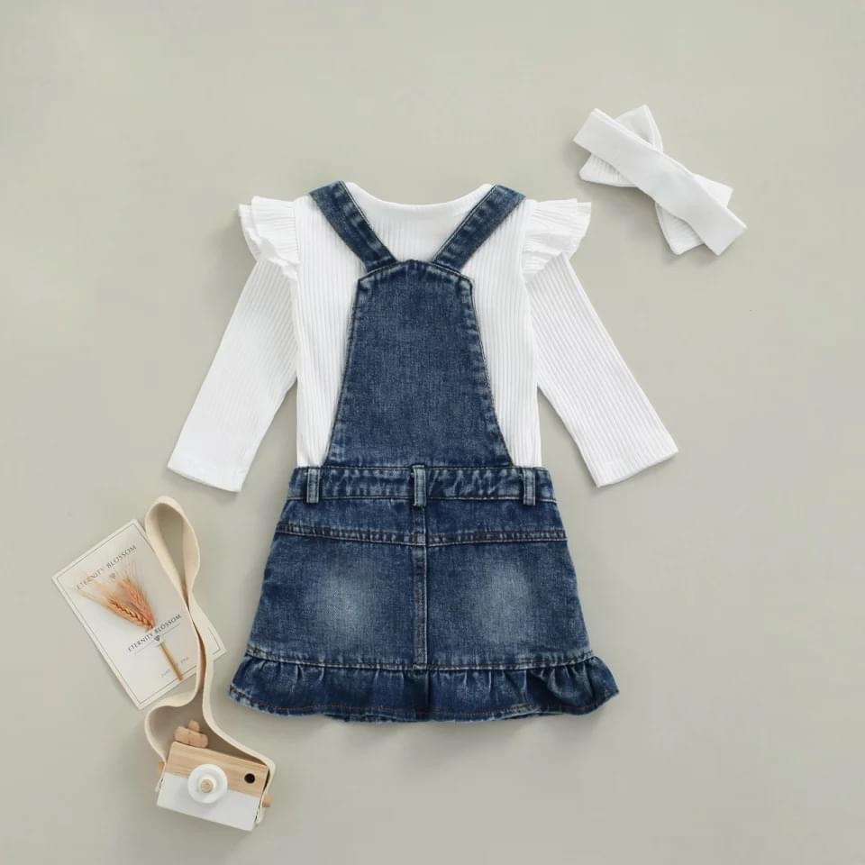 Flutter Jean Skirt Set