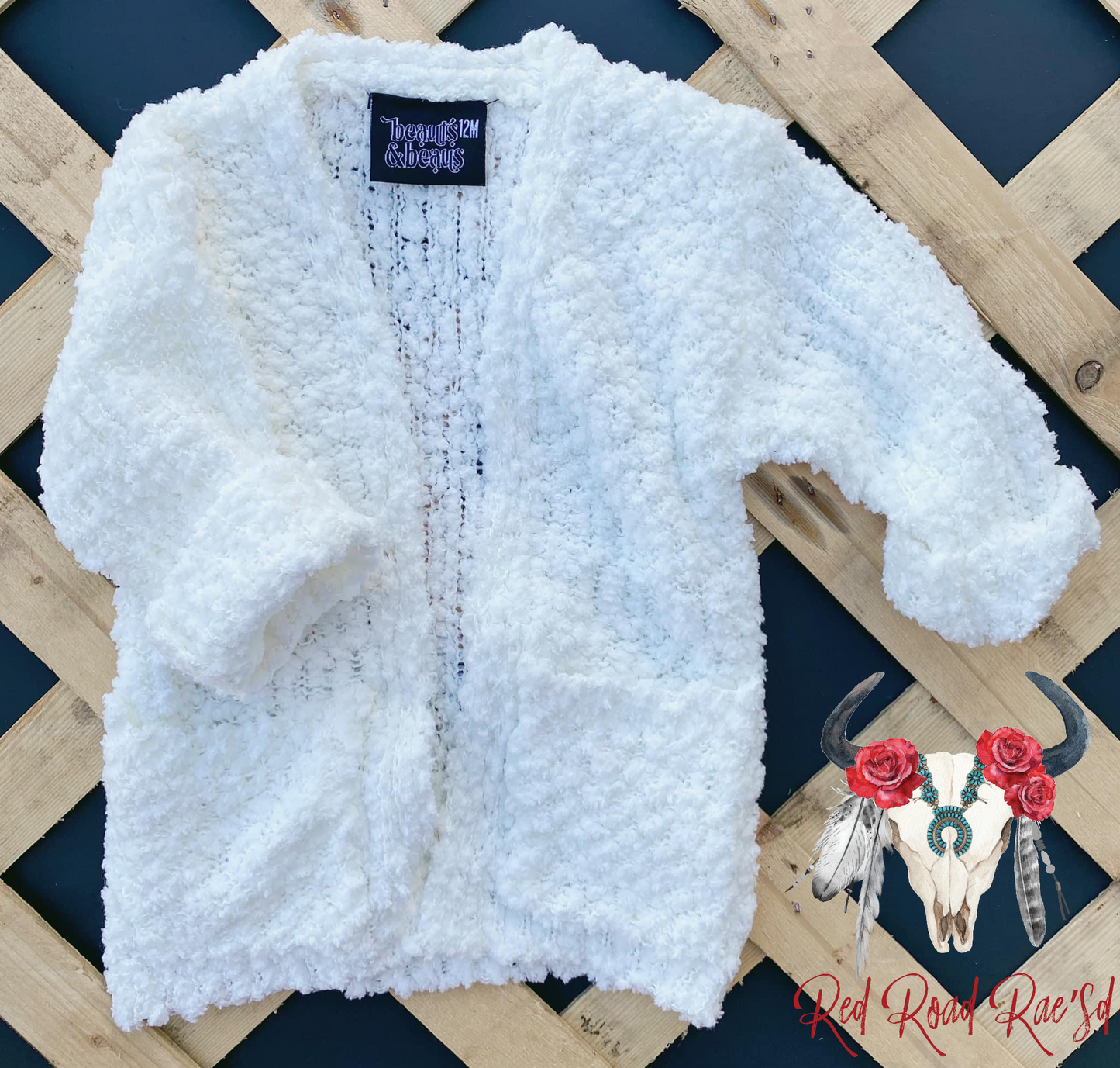 White popcorn cardigan